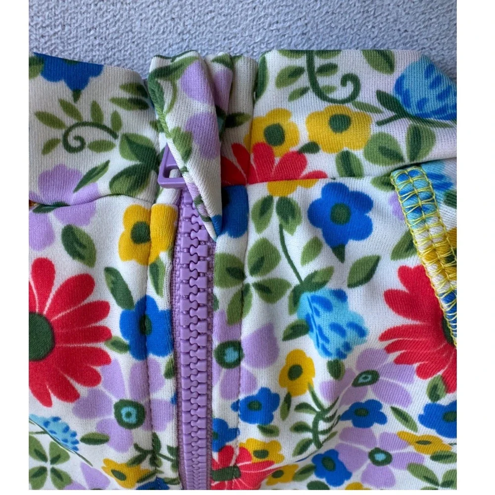 Baby Boden Floral Sun Safe Swimsuit Long Sleeve Rash Guard 12-18M UPF 40+ Daisy
